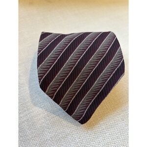 Giorgio Armani Vintage Silk Tie Made Italy Thin Gray Red Geometric 3.75"